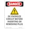 Signmission Safety Sign, OSHA Danger, 10" Height, De-Energize Circuit, Portrait OS-DS-D-710-V-1646 - alternate 1